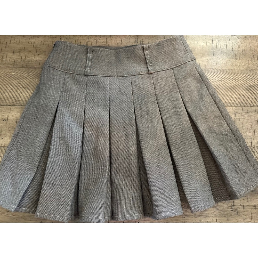 ONLY Grey Brown Pleated Mini Skirt – Size M (Piper Pleated‎ Skirt)